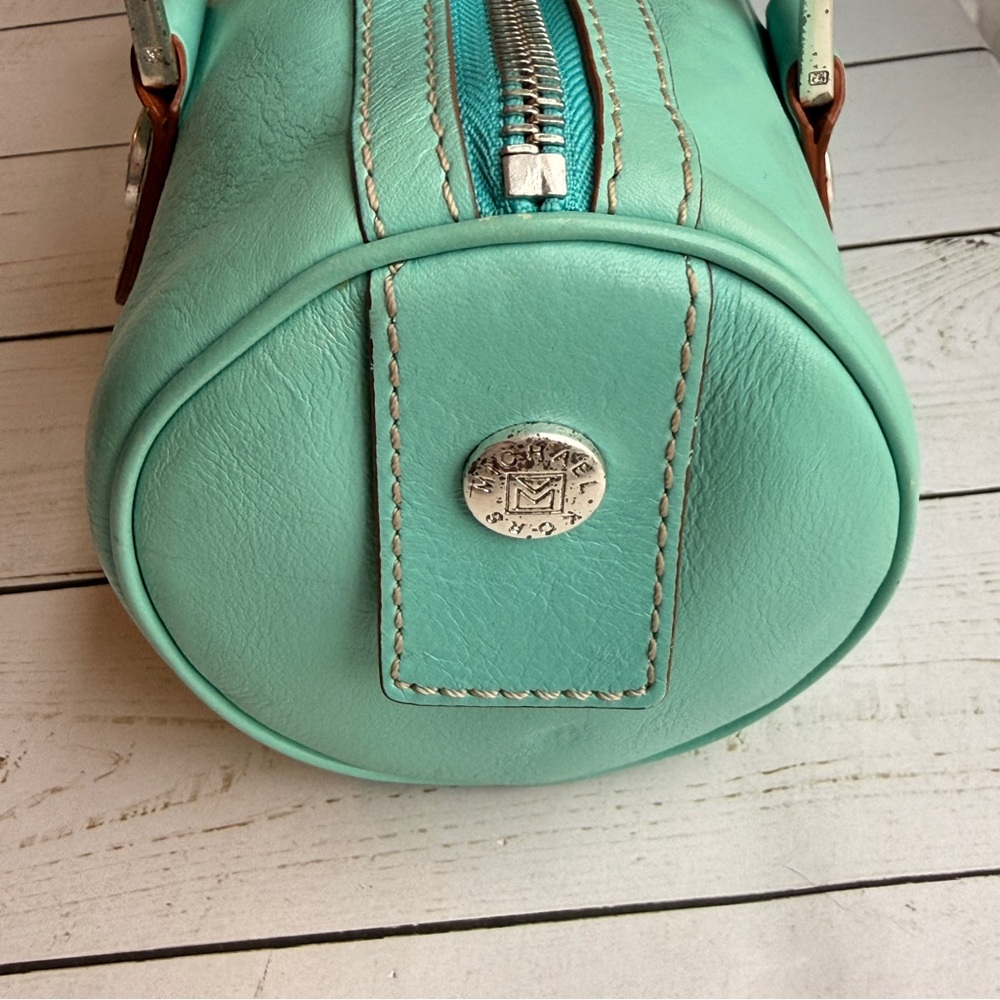 Michael Kors | Vintage Leather Barrel Hand Bag, Mint Green - Picture 6 of 17